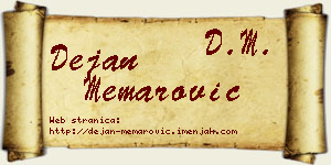 Dejan Memarović vizit kartica